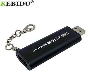Kebidu Mini Portable USB 3.0 to HDMI Converter Keychain 1920 * 1080 HD Adapter for Windows 7 8 9 for Mac PC est