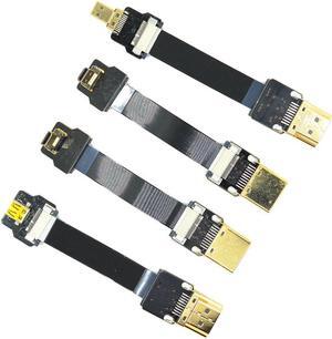 A1-D FPV Micro HDMI D Type 90 degree Adapter 5cm - 100cm FPC Ribbon Flat HDMI Cable for Multicopter Aerial Photography GH4