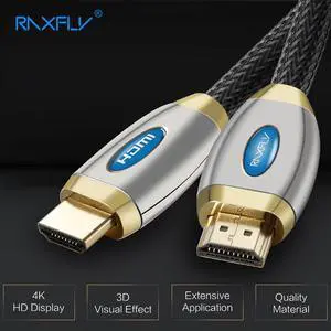 RAXFLY HDMI Cable HDMI to HDMI Cable 5m Cable HDMI 2.0 Adapter 4K 3D 1080P For Apple TV Nintendo Switch LCD PS3 PS4 Projector PC