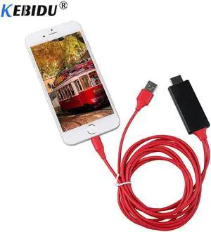 kebidu 8 Pin to HDMI Cable HD 1080P HDMI Converter Adapter Cable for HDTV TV Digital AV 1.8M for iPhone for IOS