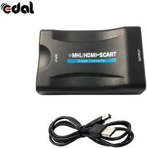 1080P Cable USB HDMI To SCART Video Stereo Audio Converter Adapter For Sky Box HD TV DVD STB with Power Adapter