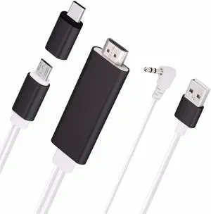 2 In 1 Type C and Micro USB To HDTV TV HDMI Adapter Charger Digital AV Cable with Audio USB Cable For Samsung Android iPhone