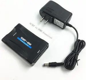 EU US UK AU Plug AC Power Adapter 1080P/720P Scart To HDMI MHL Converter Audio Video Adapter For HD TV Sky Box STB DVD P0