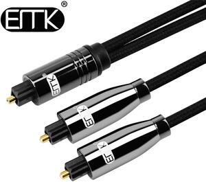 EMK SPDIF/Toslink Digital Optical Audio Toslink Splitter Cable SPDIF Optical Splitter Adapter