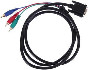 1.5M 5Ft Vga To Tv 3 Rca Component Av Premium Version Audio Cable Adapter Cable Copper For Pc Laptop Tv Rgb Display System