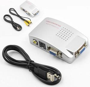 PC VGA to TV AV RCA Signal Adapter Converter Video Switcher Box VGA to TV Monitor Video Signal Converter TV Box for Laptop PC