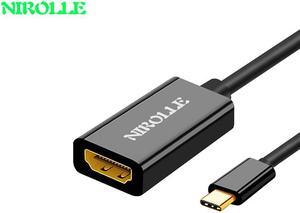 Nirolle USB C HDMI VGA Adapter USB Type-c to HDMI 4K Male to Female for MacBook Pro ChromeBook galaxy S9 Huawei P20 USB C HDMI