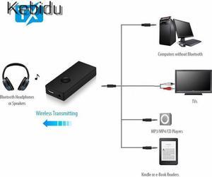 TBluetooth Transmitter Receiver Adapter 3.5mm Audio Adapter TV Transmitter for TV PC Laptop MP3/MP4