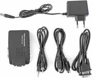 PC Laptop Composite AV/S Video To VGA TV Converter Monitor Adapter Switch Box LCD Out Converter Adapter Switch Box Black