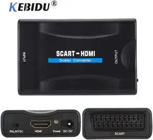 KEBIDU SCART To HDMI 1080P Video Audio Upscale Converter HDMI To Scart Adapter For Sky Box STB  With Cable For HD TV DVD