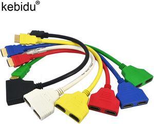 10pcs/lot 20cm HDMI Male To Female 2 HDMI Split Double Signal Adapter Splitter Converter Cable 1 in 2 out for Video TV HDTV