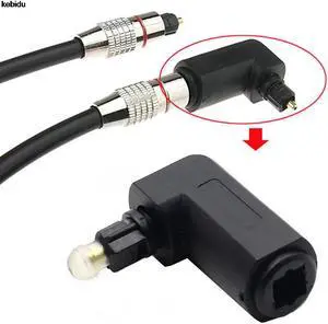 Hot side port 90 Degree Right Angle TOSLINK Digital Audio Adapter PC TV DVD stereo audio optical cable adaptor Square to Square