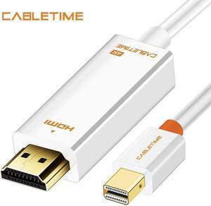Cabletime Thunderbolt Mini DisplayPort dp to HDMI 4K Adapter HDMI Display Port Cable for 1080P TV Lenovo Computer MacBook N043