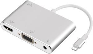 For Lightning To VGA HDMI Converter Digital AV TV Cable Adapter For Apple iPad iPhone X 8 7 6 Plus