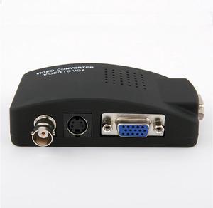 LEORY BNC to VGA Video Converter S-video Input to PC VGA Out Adapter Digital Switcher Box For PC TV Camera DVD DVR