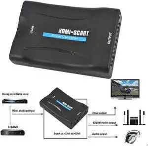 kebidu 2017  Mini Cable HDMI to Scart Converter Adapter AV signal HD Receiver For Old TV Support HDMI 1080p