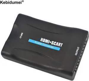 1080P HDMI to scart Adapter Video Audio HDMI Converter scart Adapter HDMI 1.3 scart For HD TV DVD Box EU Plug with Retail Box