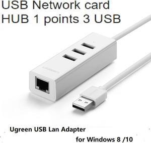 Ugreen USB 2.0 Ethernet for Windows 8/10  Android TV Set-top Box USB 2.0 HUB to RJ45 USB Lan Adapter Network Card
