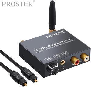 192kHz DAC Converter with Bluetooth Receiver Volume Control Digital Optical Coaxial Toslink to Analog Audio Converter Adapter