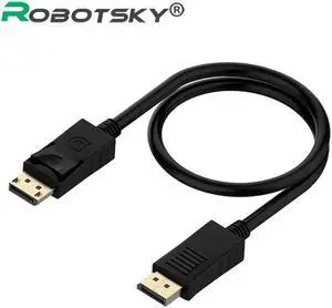 Robotsky HD Displayport Cable Video Audio DP Cable Male to Male 1.8m 3m 5m 1080P Adapter Cable for HDTV Projector Display Port