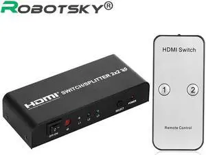 HDMI V1.4 Switch 2X2 HDMI Switcher Splitter 2 in 2 out HDMI Switcher Video Audio Converter Adapter 3D 1080P for HDTV PC PS3
