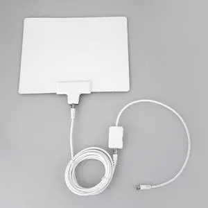 LAN-1040 10ft Cable Digital TV HDTV Aerial With Amplifier Bulit In UL Power Adapter Receive UHF/VHF Signals for HDTV / DTV