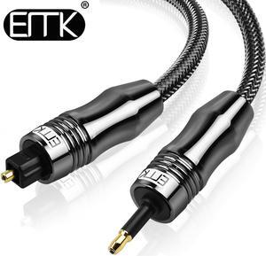 EMK Digital Sound Toslink to Mini Toslink Cable 3.5mm SPDIF Optical Cable 3.5 to Optical Audio Cable Adapter for Macbook 1m 10m