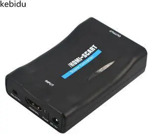 Kebidu Hot Selling Full HD HDMI To Scart Converter Box AV Signal Adapter HD Receiver For Phone TV Support Hdmi 1080p For TV
