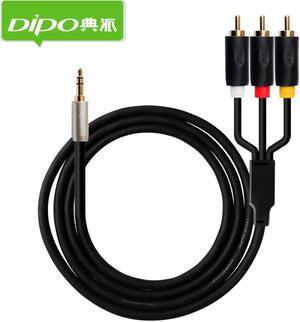 DIPO Goldplated audio jack for premium 3.5 mm to 3 RCA Male Plug Adapter white yellow red Audio Video 3.5 AV Cable 1.5m 2m 3m 5m