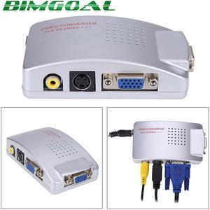 PC TO TV Adapter VGA to AV RCA TV Monitor S-Video Signal Converter Adapter Switch Box PC Laptop