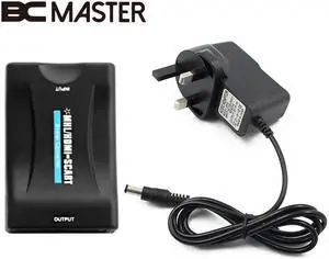 BCMaster 1080P  EU/UK Plug HDMI To SCART Video Stereo Audio Converter Adapter For Sky Box HD TV DVD STB with Power adapter
