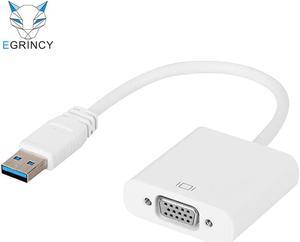 EGRINCY USB 3.0 Male To VGA Female Converter Video Graphic Display Card External Cable Adapter 1080P For PC Laptop Projector TV