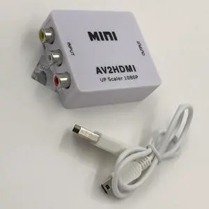AV to HDMI Converter RCA to HDMI Aapter 720P 1080P CVBS L/R Female to Female Adapter for PC DVD HDTV 1Pcs