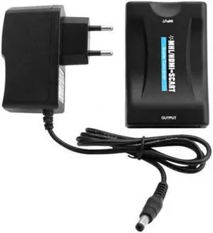 1080P HDMI To SCART Composite Video Stereo Audio Converter Adapter For HD TV DVD STB with Power adapter US/EU/UK/AU Plug