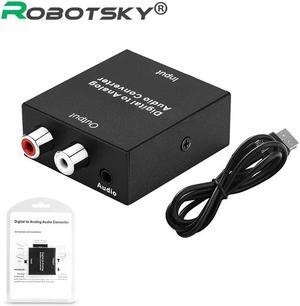 Digital to Analog Audio Converter Adapter With Audio Cable Optical Coaxial Toslink RCA L/R Audio Adapter for Apple TV PC Box