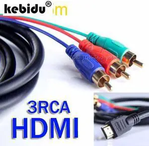 kebidu 10pcs HDMI to 3 RCA Audio Video AV TV Composite Adapter 5FT 1.5M 3RCA RGB Cable For XBOX 360 for PS3 HDTV 1080P
