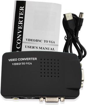 Hot Sale High Quality US Plug TV RCA Composite S-Video In AV to VGA PC Mac Lcd Out Converter Adapter Box