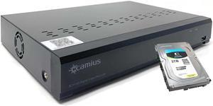 Camius 4K Security 8 Channel DVR with Hard Drive 3TB for 8 Analog CVBS, AHD, TVI, CVI cameras over coax + 4 IP, 4K HDMI, VGA, Spot Out, PC, Mac software, browser, App view - Only DVR, Without Cameras
