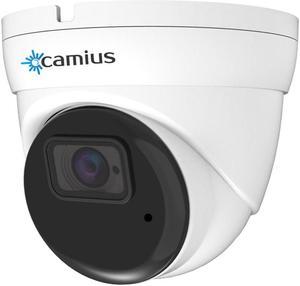 Camius UHD 4K Security Camera PoE Dome with Audio, 3840x2160, Night Vision, 2.8mm 110° angle, SD card slot (not included), IP camera with Sound, Human&Vehicle Detection, PC,Mac, Mobile app view IRIS8R