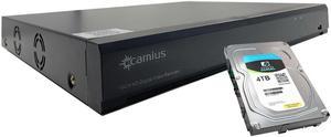 Camius 4K 16 Channel DVR for Security cameras (16 Analog CVBS/AHD/CVI/TVI + 8 IP Cameras), max. 42TB capacity, PC/Mac/Web browser/Mobile compatible, 4TB HDD included (only DVR, without cameras)