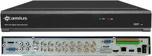 Camius 4K 24 Channel Hybrid DVR for 16CH Analog CVBS, AHD, HD CVI, TVI + 8CI IP, 2 SATA, 1 ESATA, Audio, Alarm iO, HDMI, VGA, Spot Out, PC, Mac, Browser, Mobile View (only DVR, Without HDD or Cameras)