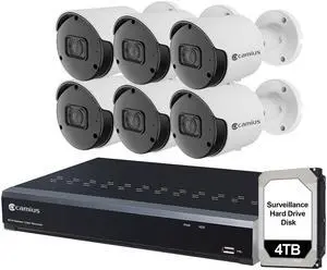 Camius 8 Channel NVR, 6 Camera 5MP PoE Outdoor Security System with 4TB HDD - Night Vision, Audio, 24/7 Recording, PC/Mac Compatible, CAMIUS VIEW App