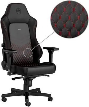 noblechairs NBL-HRO-RL-BRD HERO Real Leather Series Gaming Chair - Black / Red