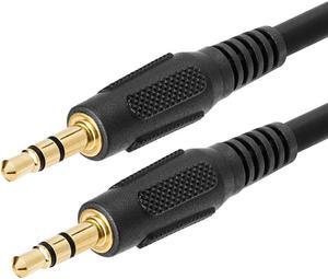 Cmple - 3.5mm Aux Audio Cable Stereo 3 ft AUX Cable Male to Male Speaker Cable Auxiliary Cord Adapter for Car, Phone, Headphones - Black
