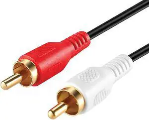 Cmple - 2 RCA to 2 RCA Cables 50ft, Male to Male RCA Cable Stereo Audio Speaker Cable RCA Red and White Cables Double RCA Subwoofer Cable for Car Stereo, Marine Audio, Audio Mixer, Amplifier - Black Cmple - 2 RCA to 2 RCA Cables 50ft, Male to Male RCA Cable Stereo Audio Speaker Cable RCA Red and White Cables Double RCA Subwoofer Cable for Car Stereo, Marine Audio, Audio Mixer, Amplifier - Black