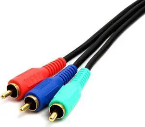 Cmple - Component Video Cable 3-RCA Gold HDTV RGB YPbPr - 6 FT