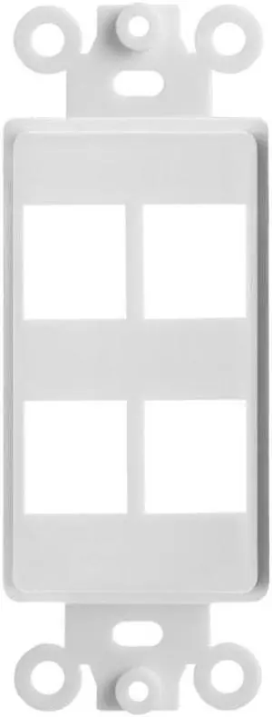 CMPLE – 4 Port Decora Wall Plate 1-Gang Keystone Decora Insert, Jack Single Gang Decora Wall Plate