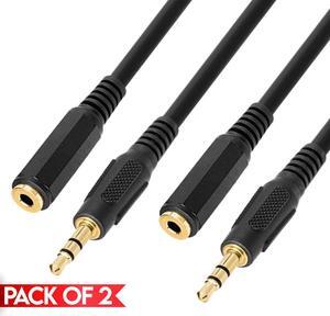 Cmple - [2 PACK] 50 Feet AUX Extension Cord, Headphone Cable Extender, 3.5mm Male to Female Stereo Audio Cord for PC, Mac, TV, TV-Box, Media Player, Game Console, Speakers, Headsets