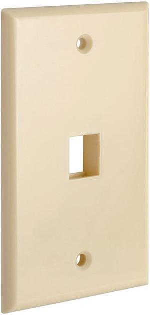 Cmple - 1 Port Keystone Wall Plate Single-Gang Wall Plate with Standard Size Ethernet Wall Plate Keystone Jack Insert - Ivory