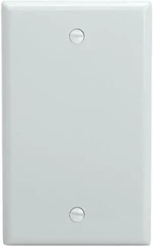 Cmple - 1 Gang Blank Wall Plate, Standard Size, Polycarbonate Thermoplastic Panel GFCI Wall Plate with Screws - White